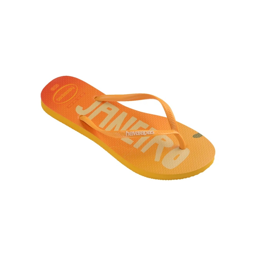 Sandália Chinelo Havaianas Slim Postcard Amarelo Pop