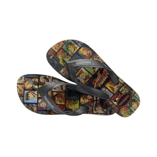 Sandalia Chinelo Havaianas Top Max Street Figher Cinza Aço