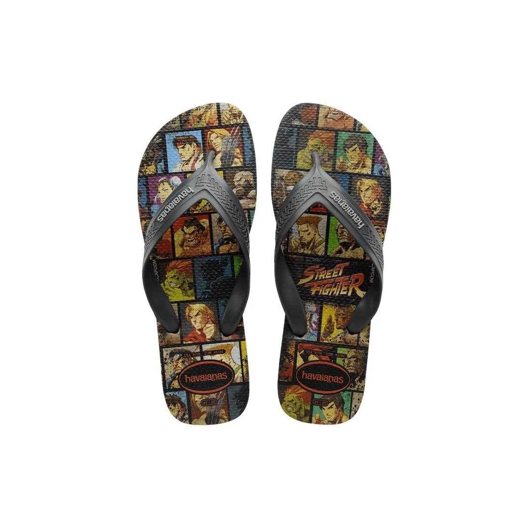 Sandália Chinelo Havaianas Top Max Street Figher Cinza Aço Sandália Chinelo Havaianas Top Max Street Figher Cinza Aço
