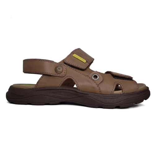 Detalhe - Sandália Chinelo Itapua Masculino Couro 1252 Brown