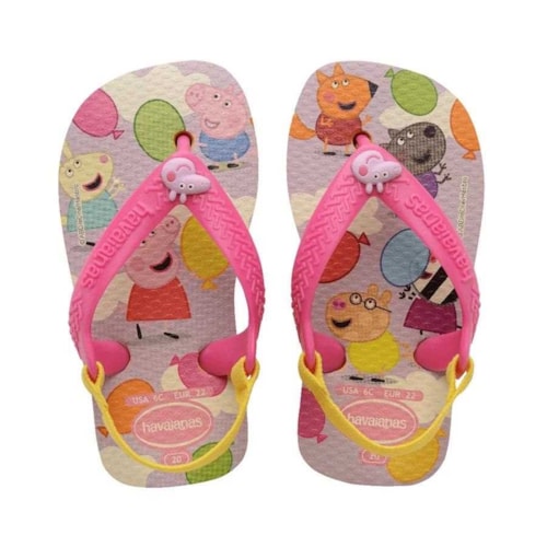 Sandalia Chinelo New Baby Peppa Pig Amarelo Citrico