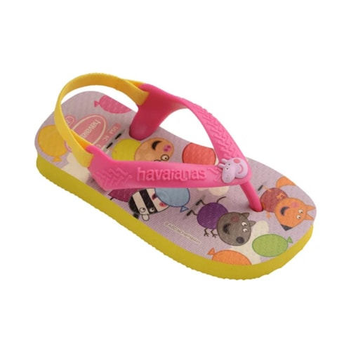 Sandalia Chinelo New Baby Peppa Pig Amarelo Citrico