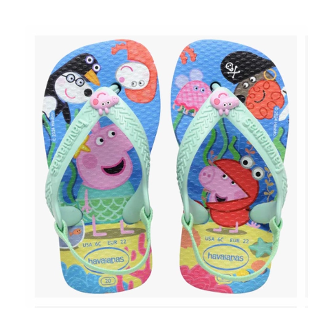 Sandalia Chinelo New Baby Peppa Pig Azul Lavanda Sandalia Chinelo New Baby Peppa Pig Azul Lavanda