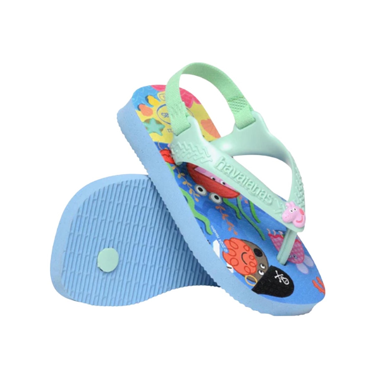 Sandalia Chinelo New Baby Peppa Pig Azul Lavanda