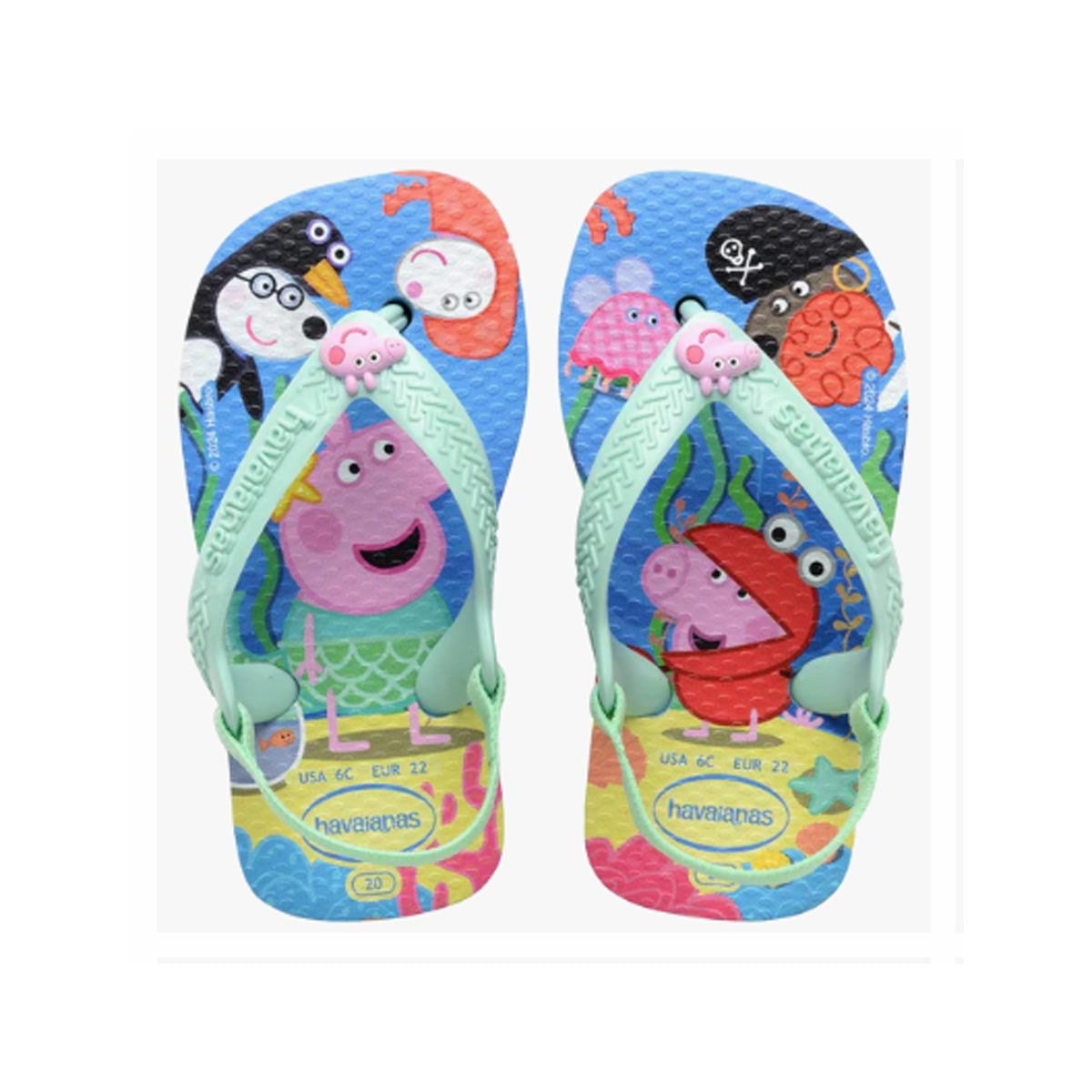 Sandalia Chinelo New Baby Peppa Pig Azul Lavanda Sandalia Chinelo New Baby Peppa Pig Azul Lavanda