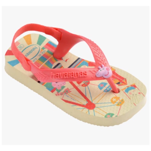 Detalhe - Sandalia Chinelo New Baby Peppa Pig Buttercream/Coral