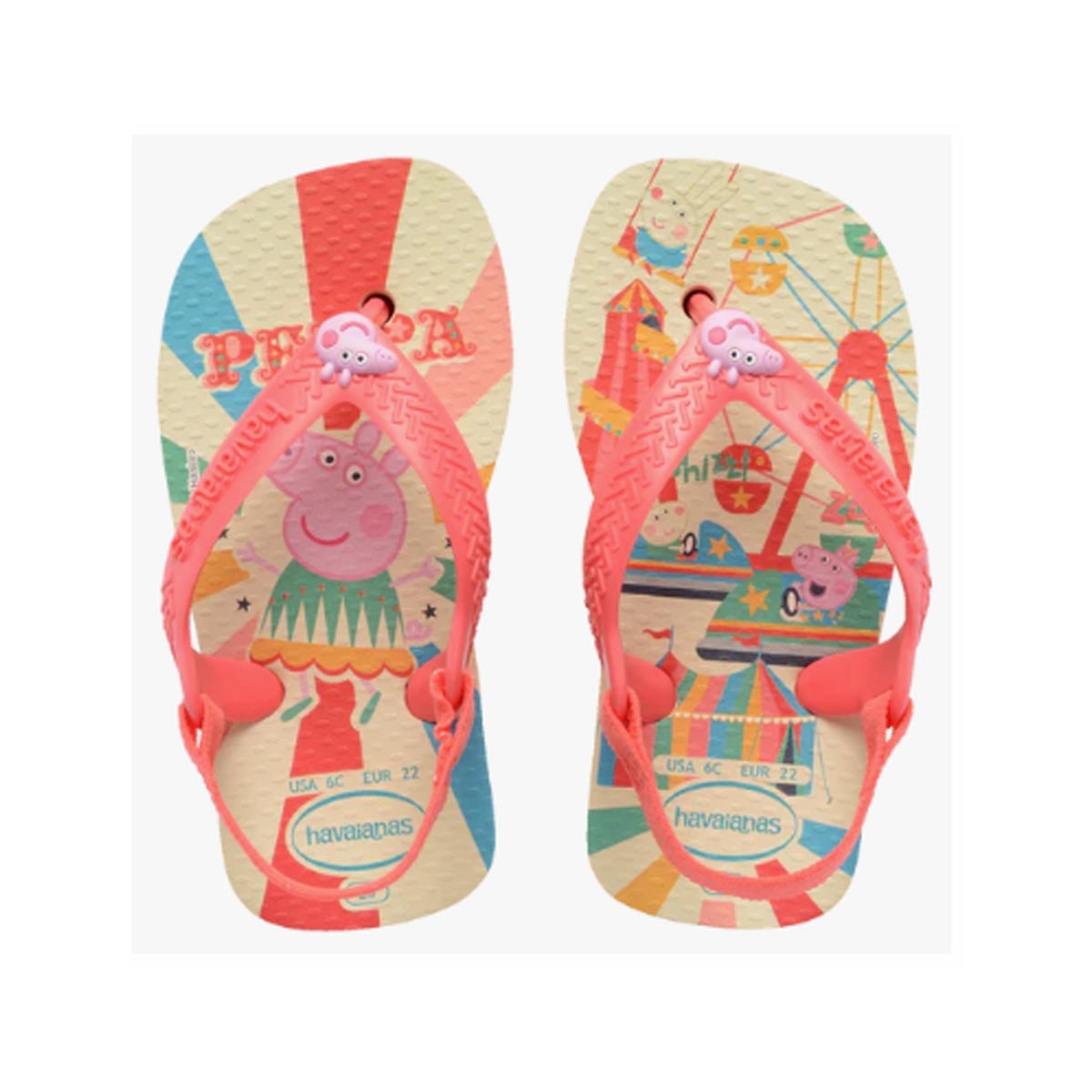 Sandalia Chinelo New Baby Peppa Pig Buttercream/Coral Sandalia Chinelo New Baby Peppa Pig Buttercream/Coral