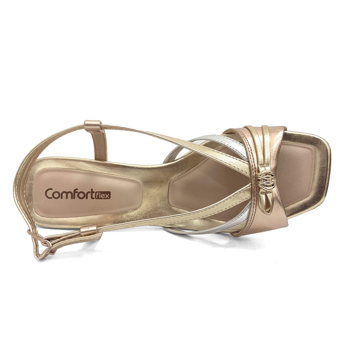 Sandália Comfortflex 22-74403 Rose/Prata/Ouro Sandália Comfortflex 22-74403 Rose/Prata/Ouro