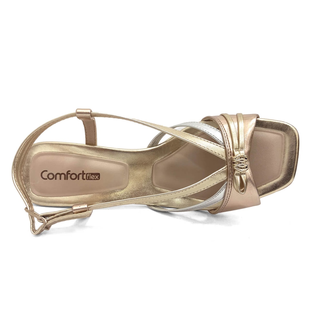 Sandália Comfortflex 22-74403 Rose/Prata/Ouro Sandália Comfortflex 22-74403 Rose/Prata/Ouro
