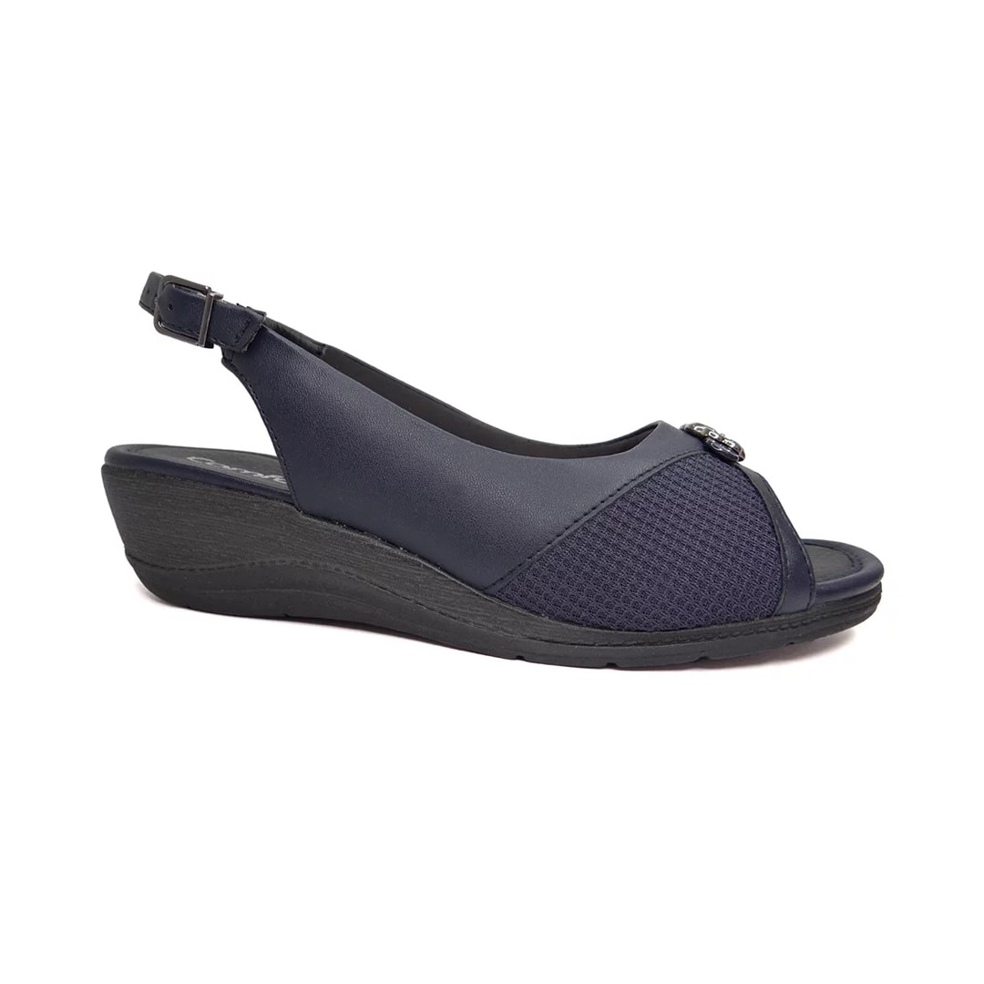Sandália Comfortflex Anabela 23-96403 Navy