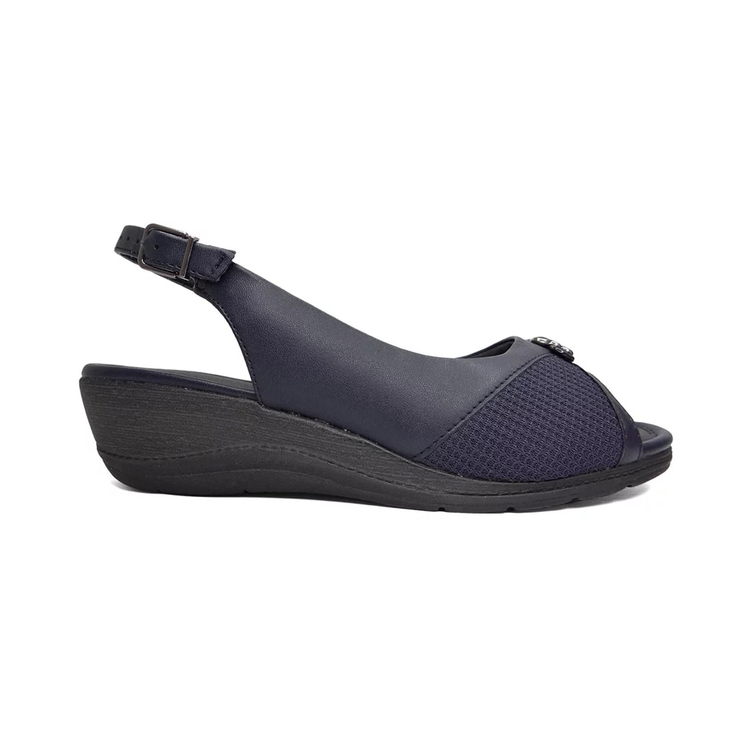 Sandália Comfortflex Anabela 23-96403 Navy