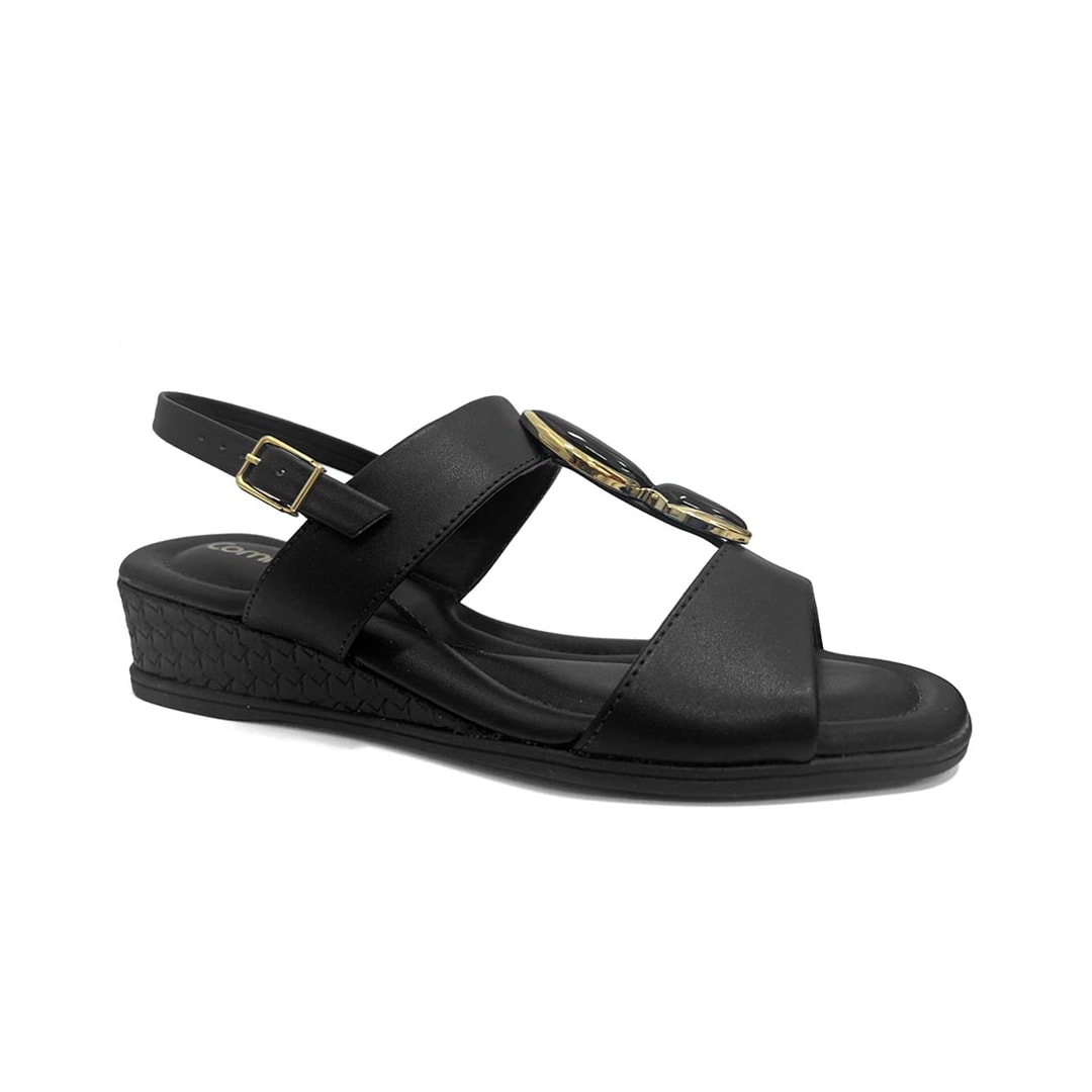Sandália Comfortflex Anabela Conforto 25-70405 Preto Sandália Comfortflex Anabela Conforto 25-70405 Preto