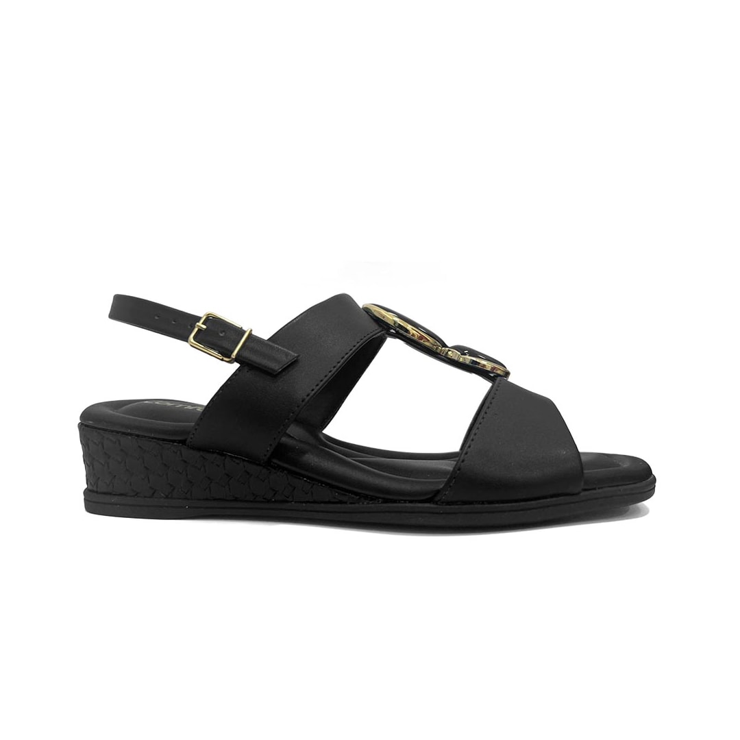 Sandália Comfortflex Anabela Conforto 25-70405 Preto
