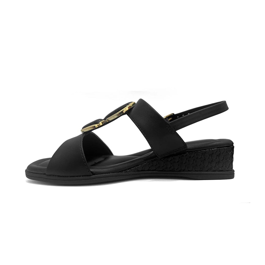 Sandália Comfortflex Anabela Conforto 25-70405 Preto