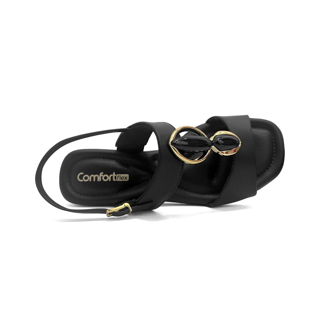 Sandália Comfortflex Anabela Conforto 25-70405 Preto