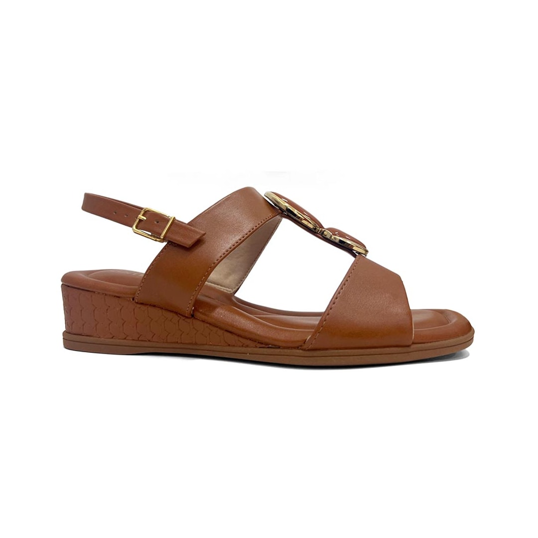 Sandália Comfortflex Anabela Conforto 25-70405 Toffee