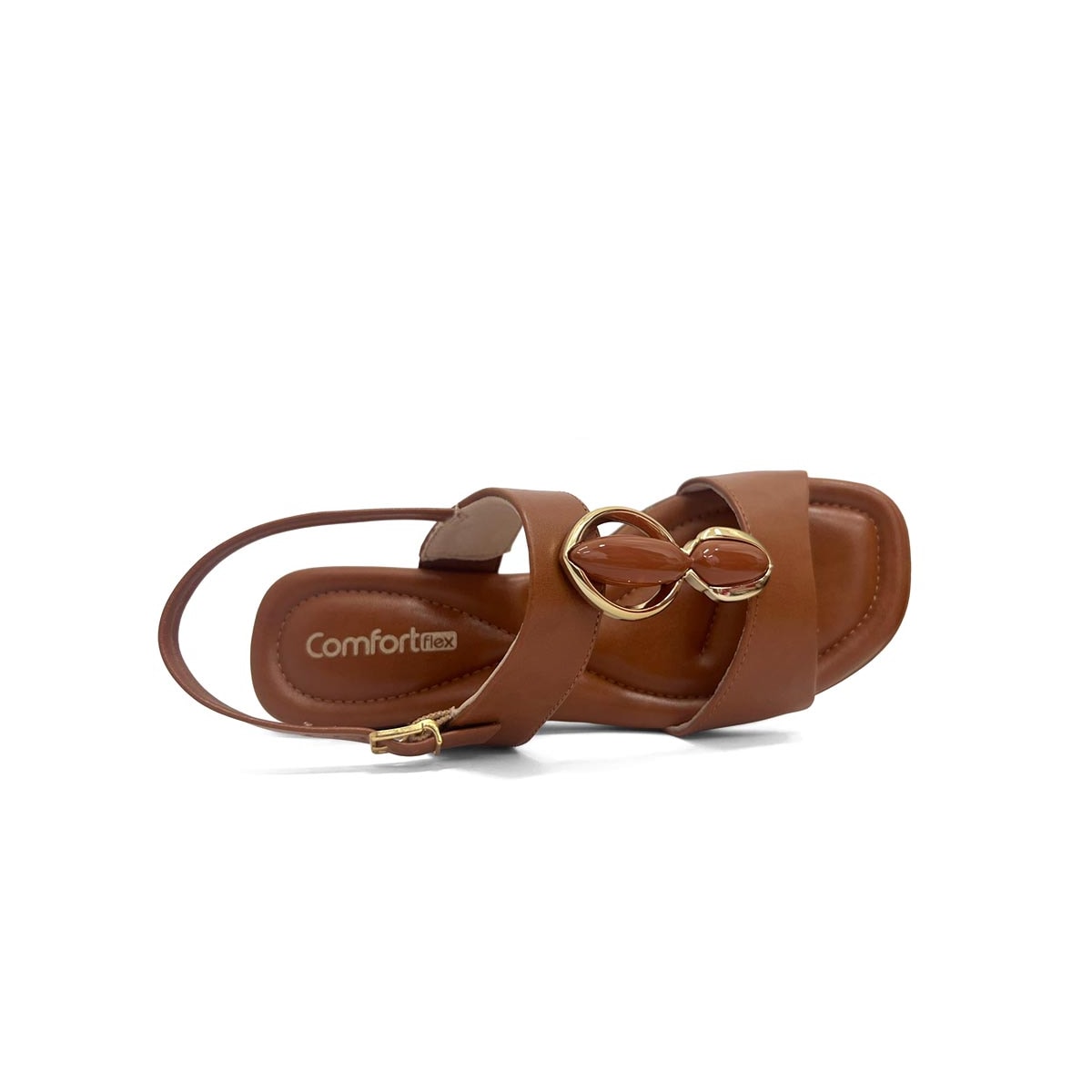 Sandália Comfortflex Anabela Conforto 25-70405 Toffee Sandália Comfortflex Anabela Conforto 25-70405 Toffee