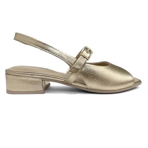 Detalhe - Sandália Comfortflex Conforto 24-55404 Ouro Light