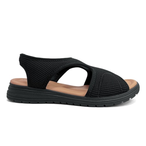 Detalhe - Sandália Comfortflex Conforto 25-51302 Preto