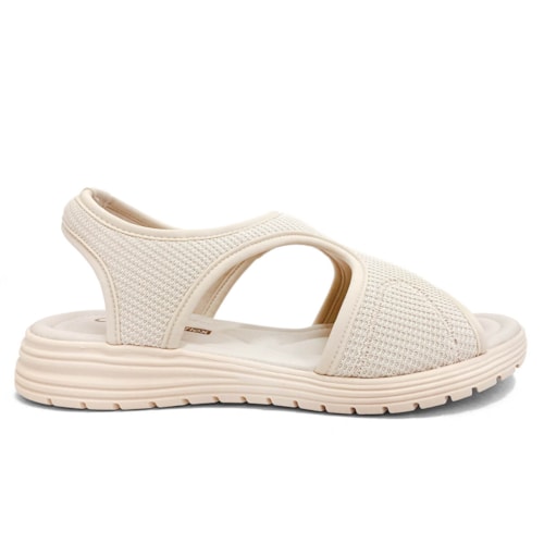 Detalhe - Sandália Comfortflex Lycra Paris 51402 Bege