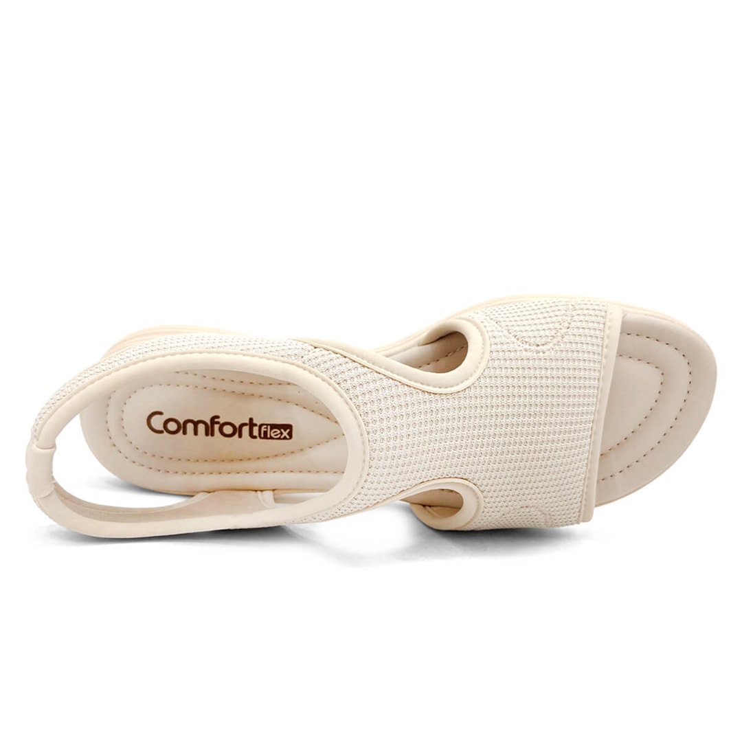 Sandália Comfortflex Lycra Paris 51402 Bege
