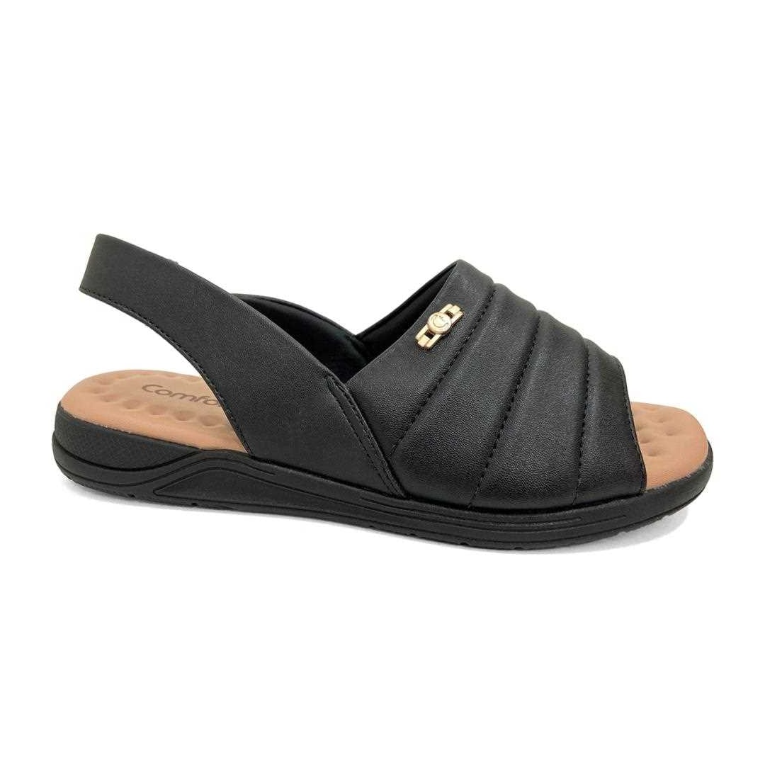 Sandália Comfortflex Napa 22-82303 Preto