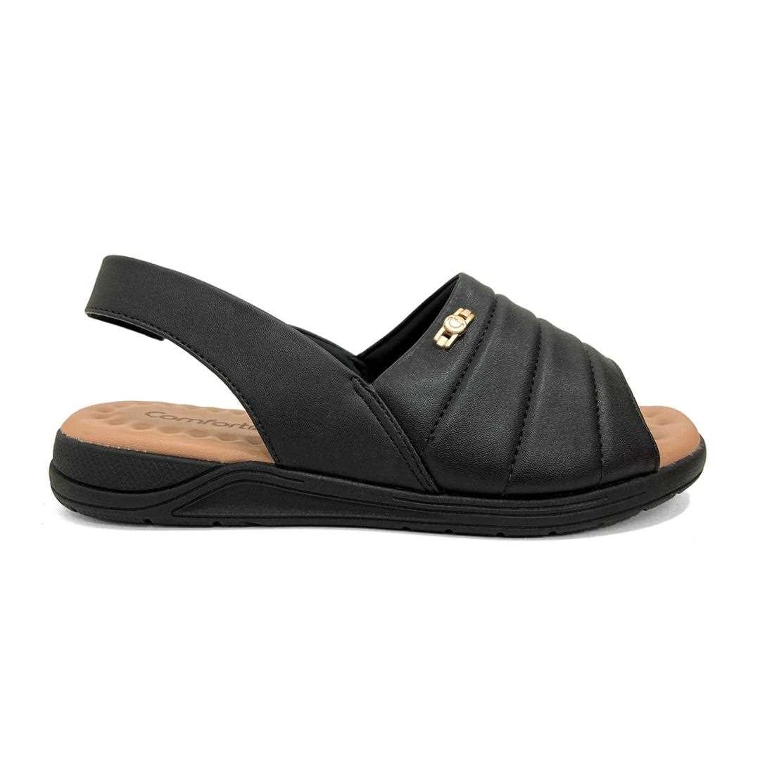 Sandália Comfortflex Napa 22-82303 Preto