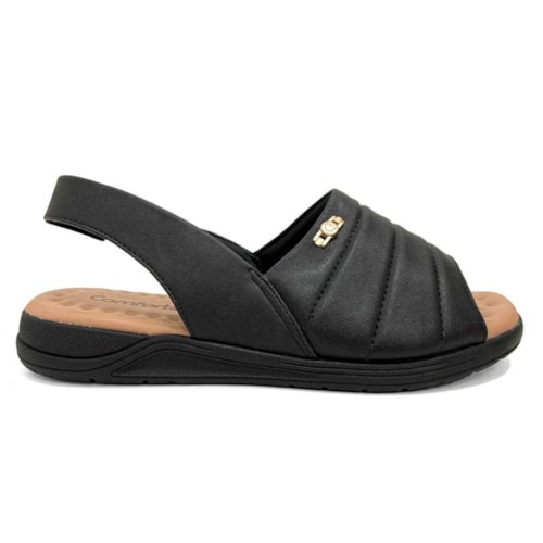 Detalhe - Sandália Comfortflex Napa 22-82303 Preto
