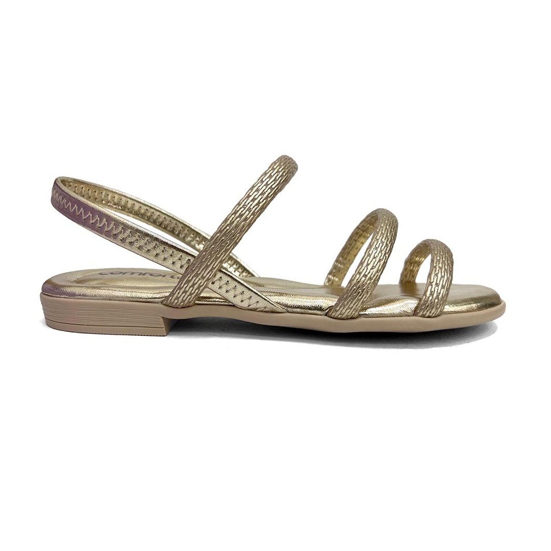 Sandália Comfortflex Rasteira 24-44401 Ouro Sandália Comfortflex Rasteira 24-44401 Ouro