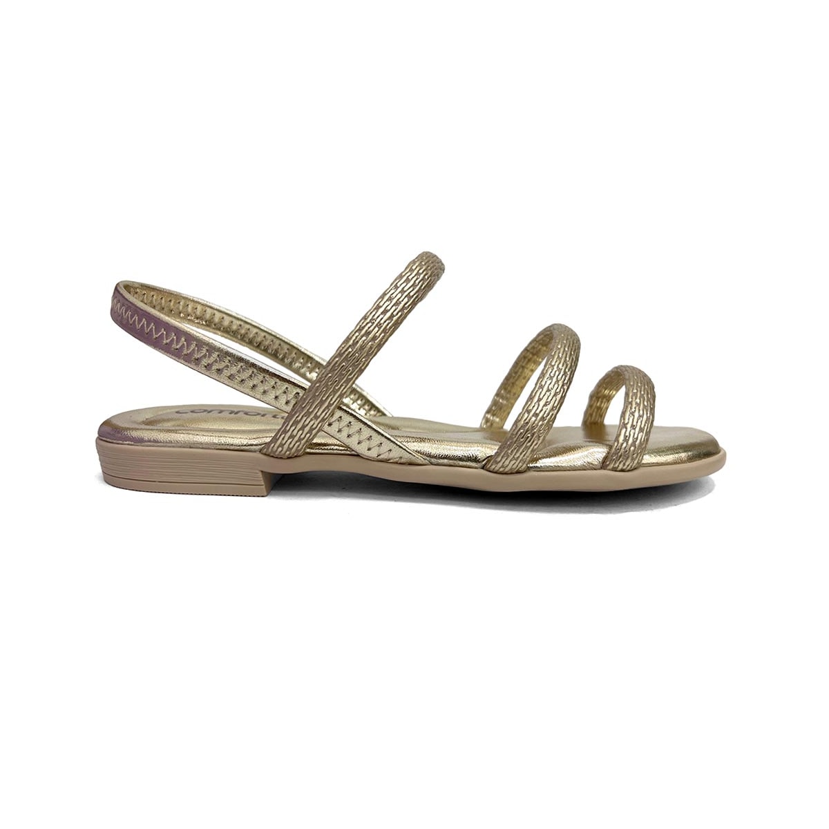 Sandália Comfortflex Rasteira 24-44401 Ouro Sandália Comfortflex Rasteira 24-44401 Ouro
