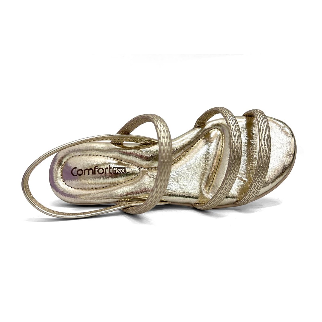 Sandália Comfortflex Rasteira 24-44401 Ouro