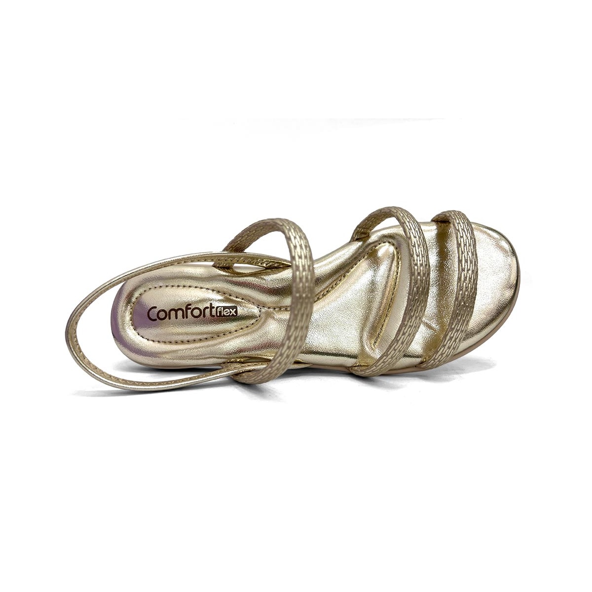 Sandália Comfortflex Rasteira 24-44401 Ouro Sandália Comfortflex Rasteira 24-44401 Ouro