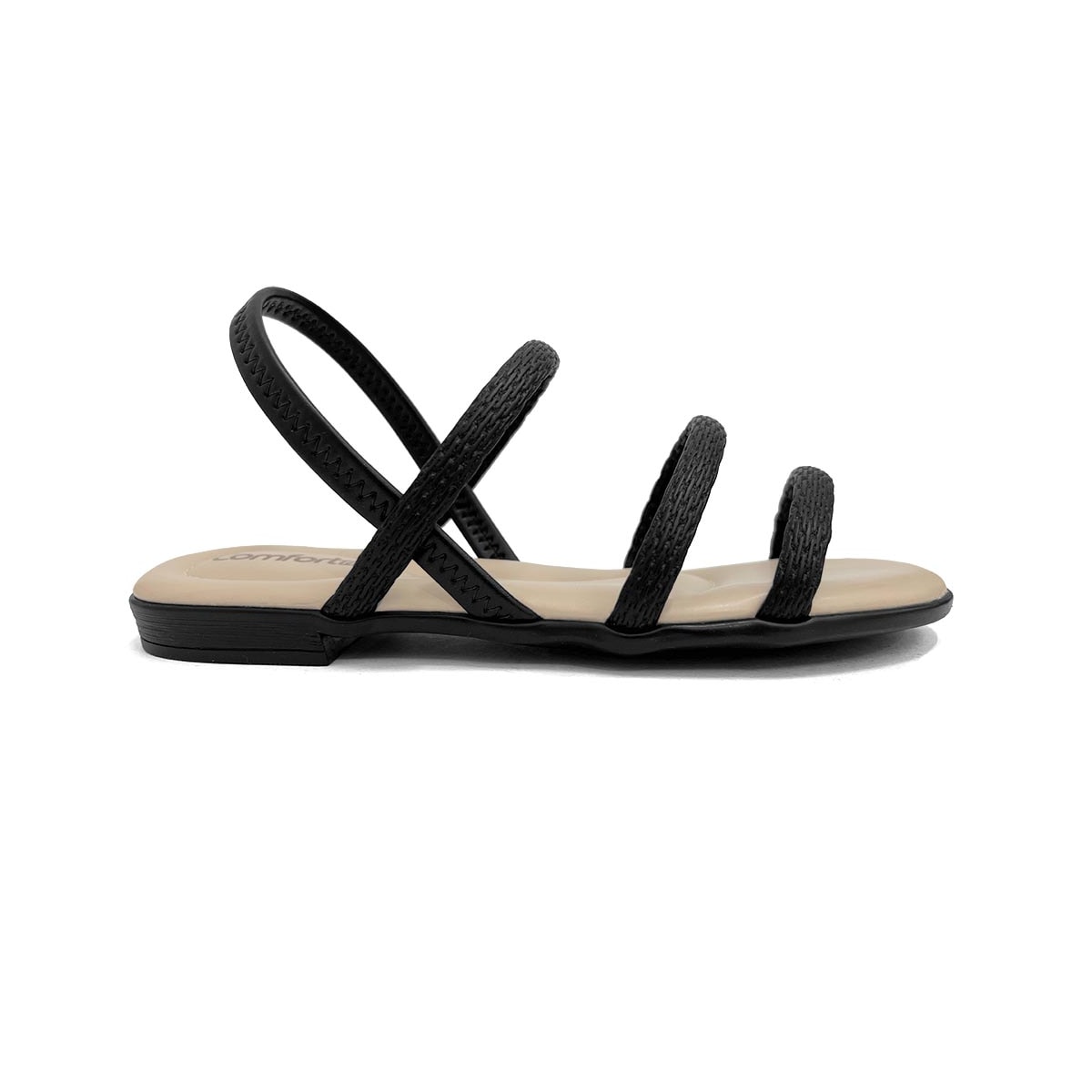 Sandália Comfortflex Rasteira 24-44401 Preto Sandália Comfortflex Rasteira 24-44401 Preto