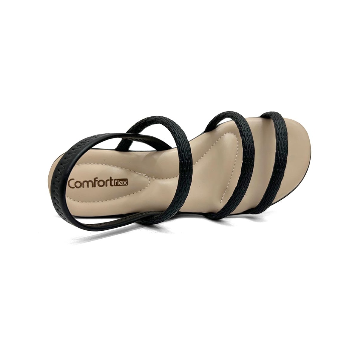 Sandália Comfortflex Rasteira 24-44401 Preto Sandália Comfortflex Rasteira 24-44401 Preto
