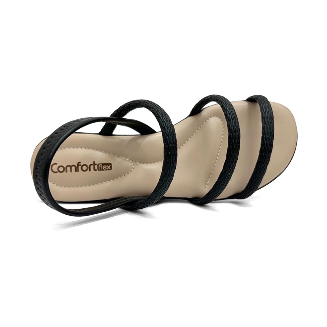 Sandália Comfortflex Rasteira 24-44401 Preto Sandália Comfortflex Rasteira 24-44401 Preto