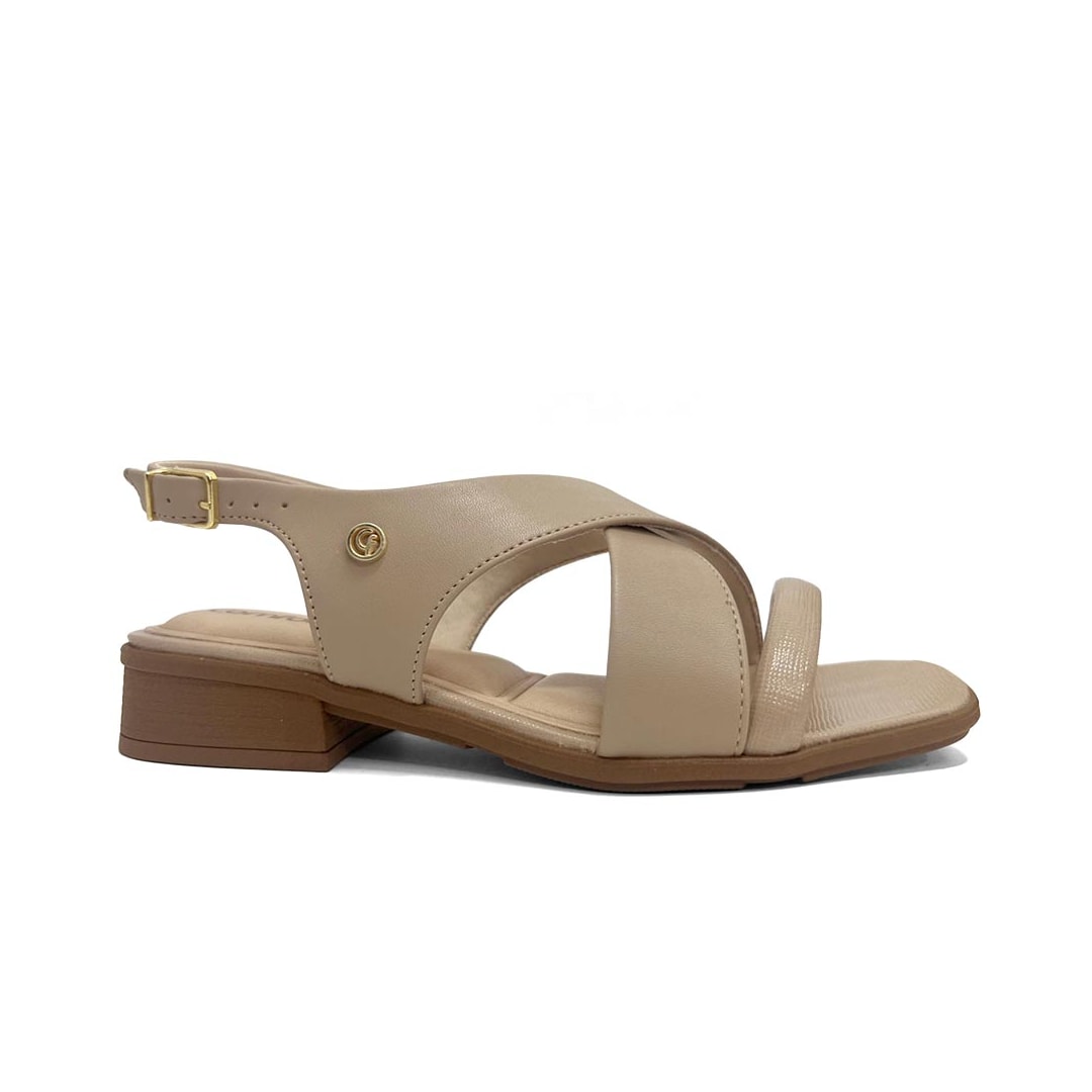 Sandália Comfortflex Salto Baixo 25-61403 Mocca