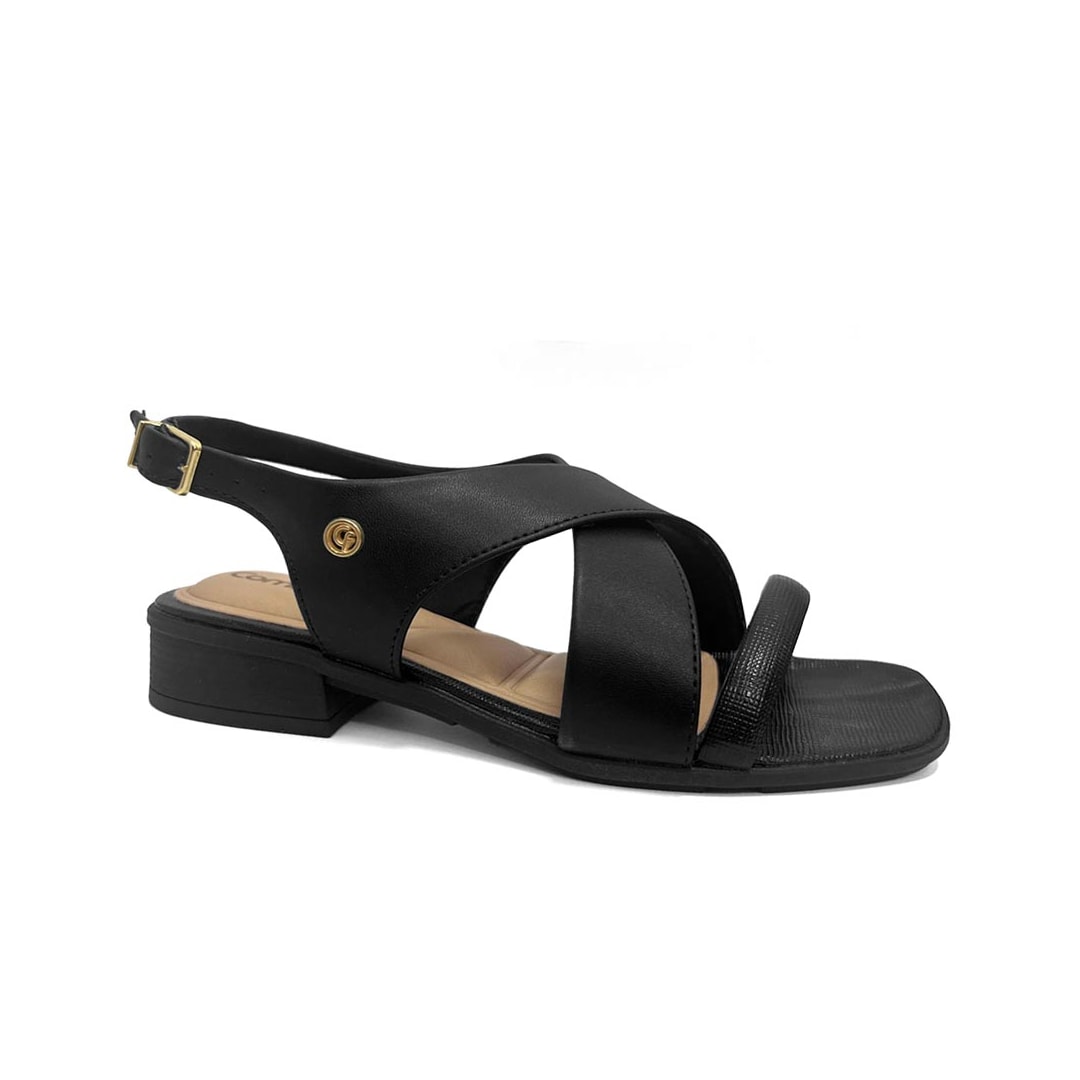 Sandália Comfortflex Salto Baixo 25-61403 Preto Sandália Comfortflex Salto Baixo 25-61403 Preto