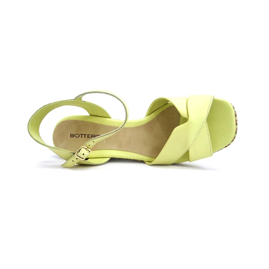 Sandália Couro Anabela 341602 Bottero Amarelo