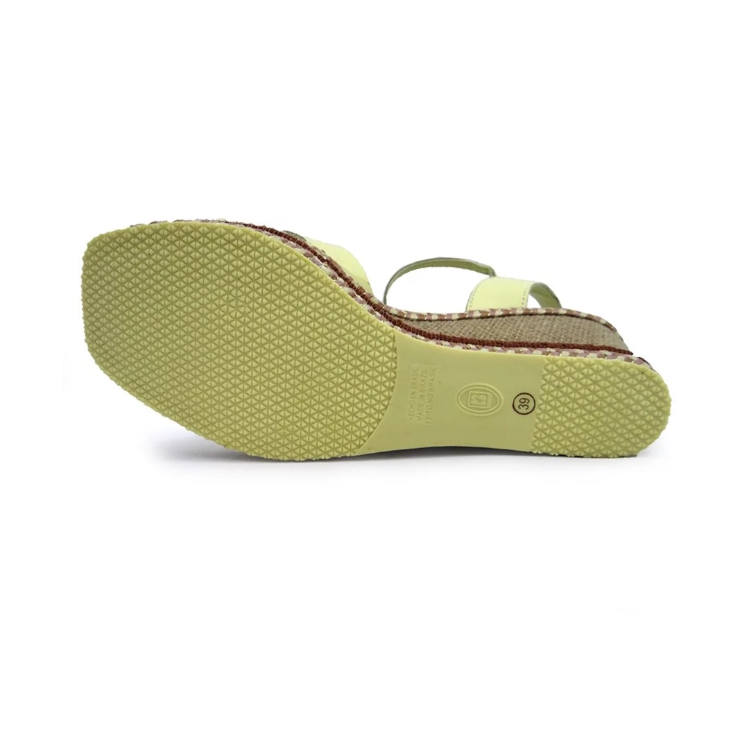 Sandália Couro Anabela 341602 Bottero Amarelo