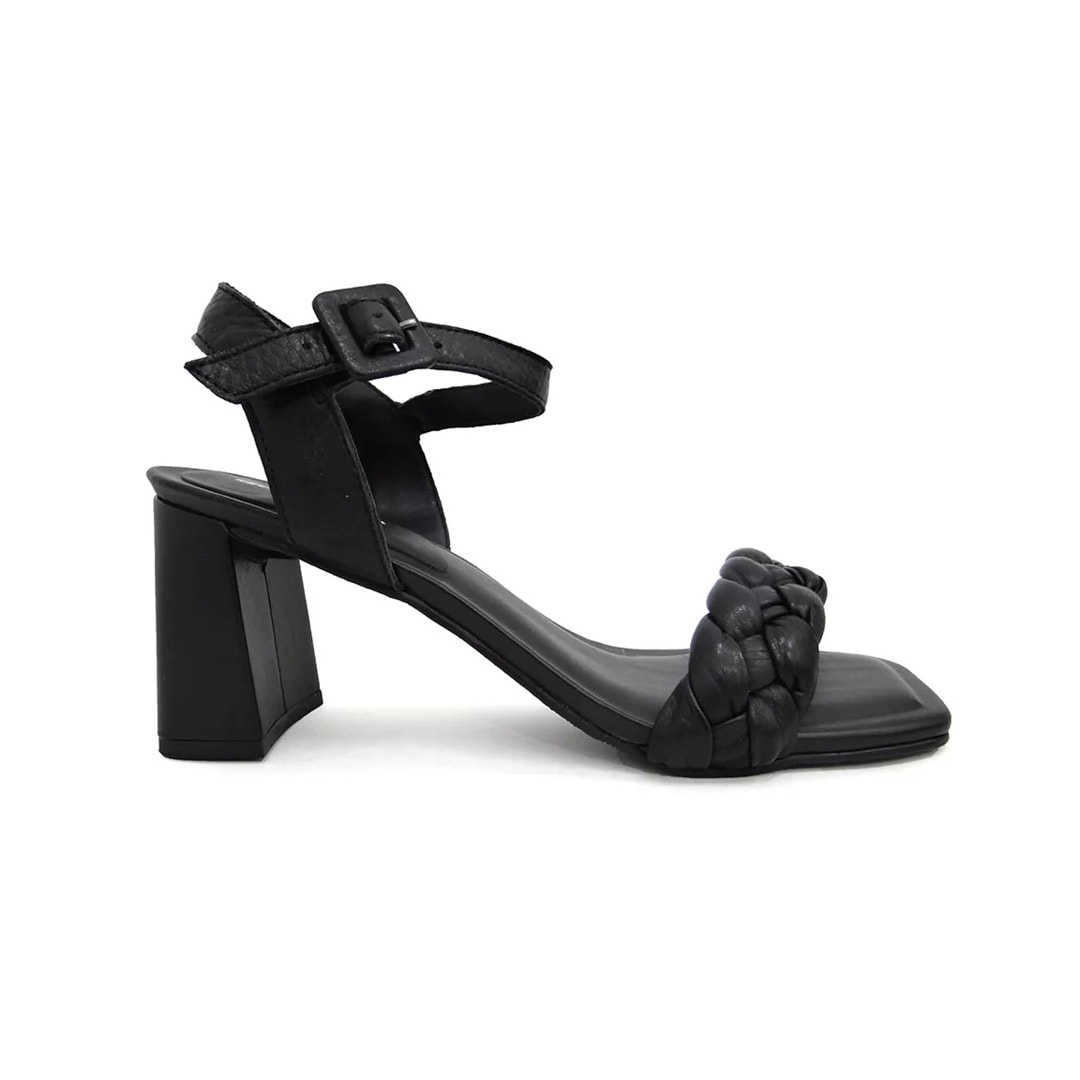 Sandália Couro Salto Bloco 342804 Bottero Preto