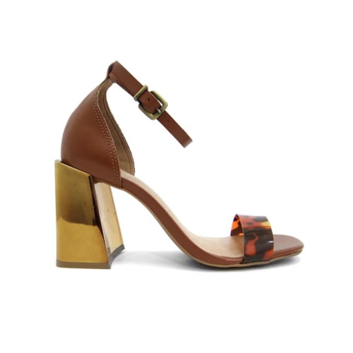 Detalhe - Sandália Cravo e Canela Salto Grosso 163301 Avela