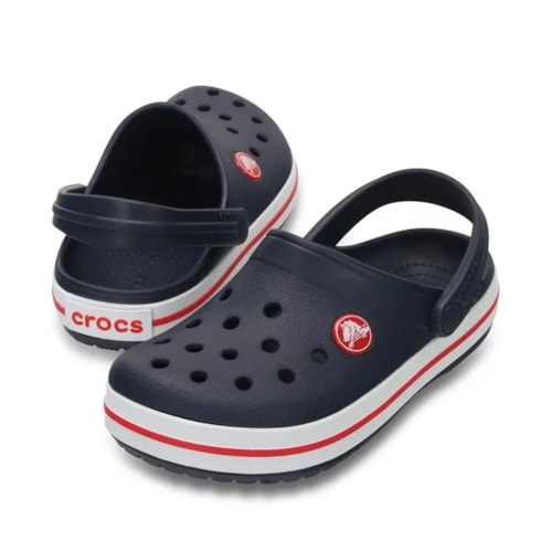 Detalhe - Sandália Crocs Crocband Clog Infantil X207005 Navy/Red