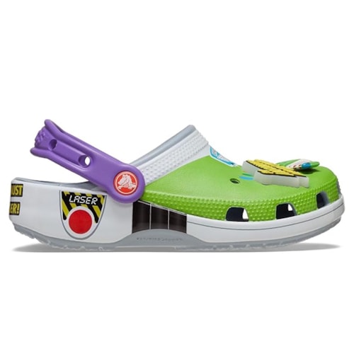Detalhe - Sandália Crocs Infantil Toy Story Buzz 209856 Blue Grey