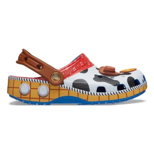 Detalhe - Sandália Crocs Infantil Toy Story Woody 209461 Blue Jeans