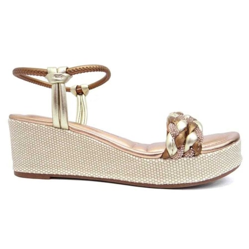 Sandalia Dakota Anabela Y6001 Metal Bronze