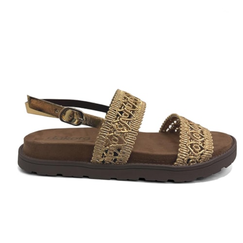 Detalhe - Sandália Dakota Feminina Papete Birken Dc032 Ouro