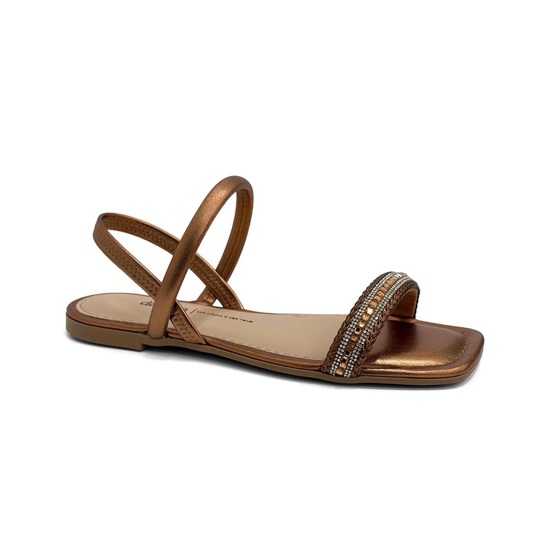 Sandália Dakota Rasteira Metalizada Y8892 Bronze