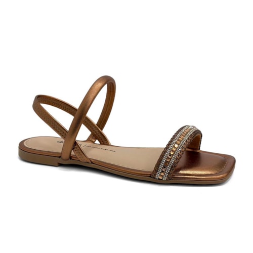 Sandália Dakota Rasteira Metalizada Y8892 Bronze
