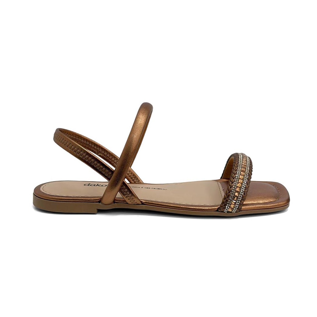 Sandália Dakota Rasteira Metalizada Y8892 Bronze