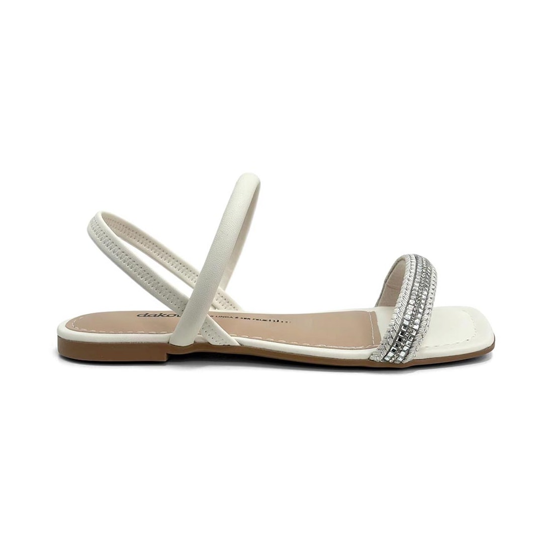 Sandália Dakota Rasteira Metalizada Y8892 Creme
